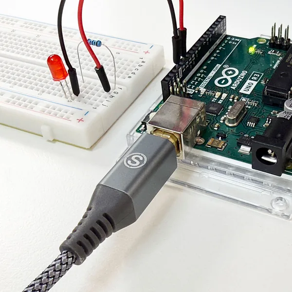 Arduino connected to a computer by USB